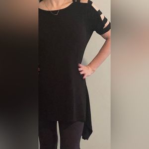 Cupio Top Slit Short Sleeves/Top Gold Tones Chain-linked Strap